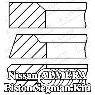 GOETZE ENGINE Piston Segman Kiti — 1995 Nissan Almera