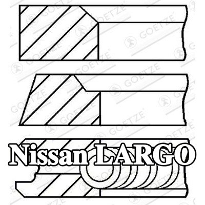 GOETZE ENGINE مجموعة حلقات المكبس — Nissan Largo