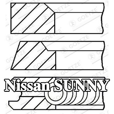 GOETZE ENGINE مجموعة حلقات المكبس — Nissan Sunny