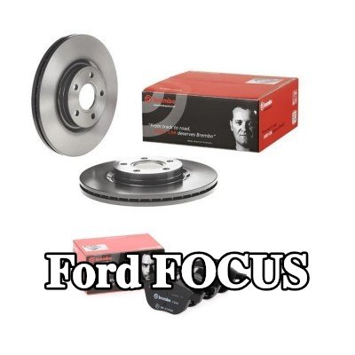 BREMBO مجموعة أقراص الفرامل والوسادات Prime, مزود بفتحات تهوية داخلية — 2016 Ford Focus