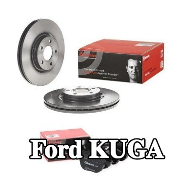 BREMBO مجموعة أقراص الفرامل والوسادات Prime, مزود بفتحات تهوية داخلية — 2012 Ford Kuga