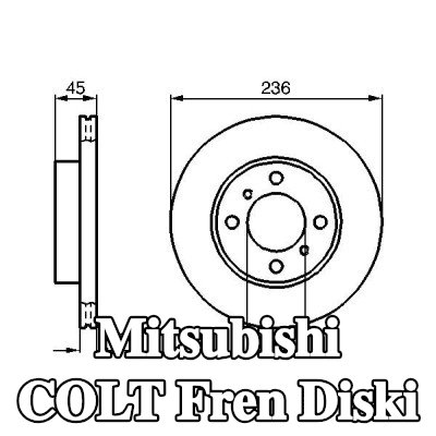 BOSCH Fren diski Dış Çap: 236mm, Havalandırmalı, Yağlanmış — 2002 Mitsubishi Colt