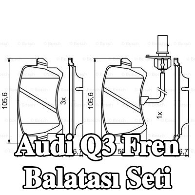 BOSCH Fren balatası seti 16, 7mm, gıcırtı önleyici plaka ile — 2016 Audi Q3