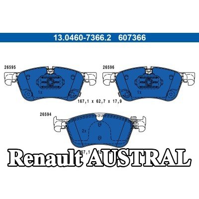 ATE مجموعة وسادات الفرامل — Renault Austral