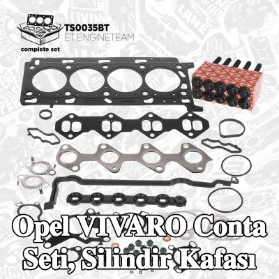 ET ENGINETEAM Conta seti, silindir kapağı vida seti ile silindir kapağı, valf gövdesi contalı — 2012 Opel Vivaro