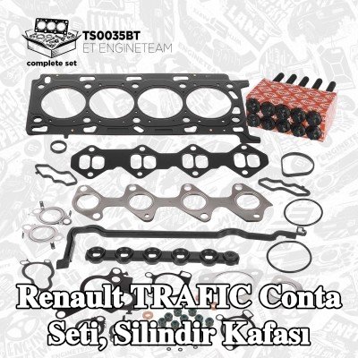 ET ENGINETEAM Conta seti, silindir kapağı vida seti ile silindir kapağı, valf gövdesi contalı — Renault Trafic