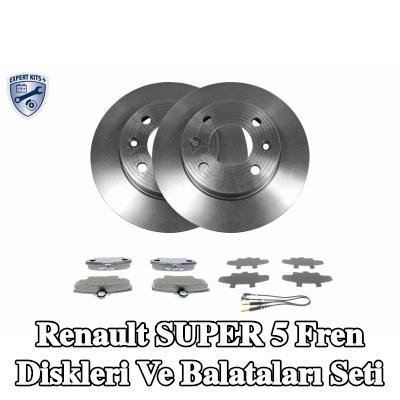VAICO Fren diskleri ve balataları seti Ön Aks, düz, fren balataları ile — Renault Super 5