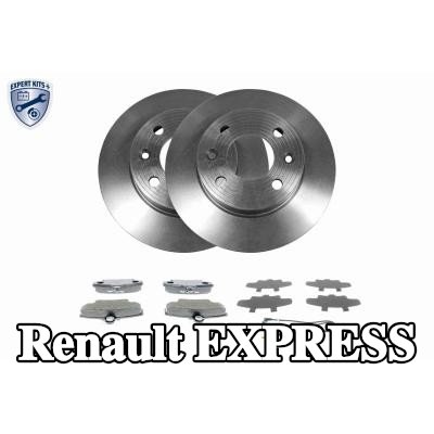 VAICO مجموعة أقراص الفرامل والوسادات للمحور الأمامي, صلب, مع وسادات المكابح — Renault Express