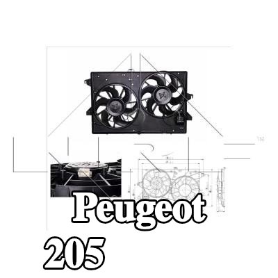 NRF مروحة, المبرد 295mm, بدون غطاء مروحة المبرد — Peugeot 205