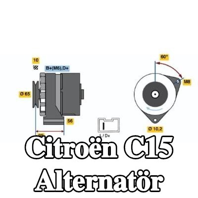 BOSCH Alternatör 50A — 1995 Citroën C15