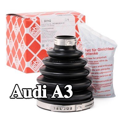 FEBI BILSTEIN طقم غطاء مفصل CV, عمود الإدارة من البلاستيك الحراري, مع مشابك, مع شحم — 2000 Audi A3