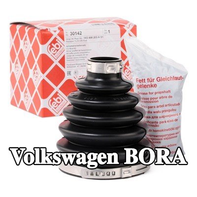 FEBI BILSTEIN طقم غطاء مفصل CV, عمود الإدارة من البلاستيك الحراري, مع مشابك, مع شحم — Volkswagen Bora