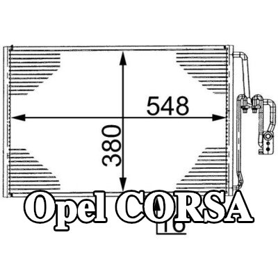 MAHLE مكثف تكييف الهواء بدون مجفف — 2000 Opel Corsa