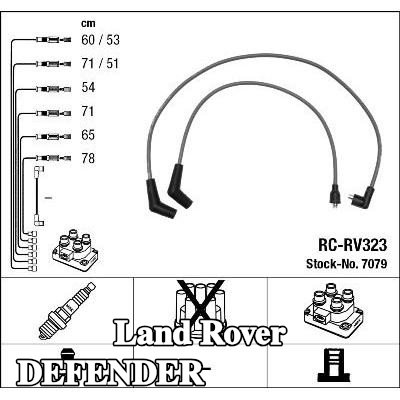 NGK مجموعة أسلاك الإشعال سوداء — Land Rover Defender