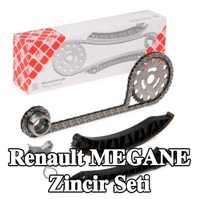 FEBI BILSTEIN Zincir gergisi içeren zamanlama zinciri kiti, kızak raylı — 2005 Renault Megane
