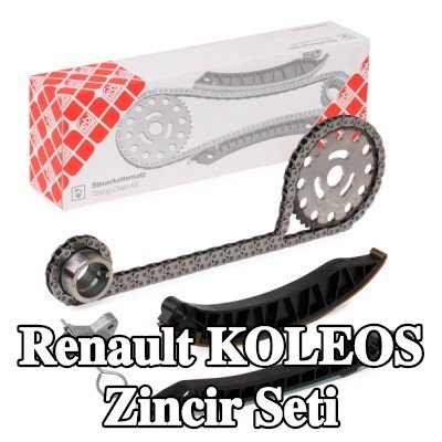 FEBI BILSTEIN Zincir gergisi içeren zamanlama zinciri kiti, kızak raylı — Renault Koleos