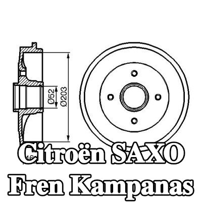 BOSCH Arka aks fren kampanası, 247mm, tekerlek yatağı olmadan — Citroën Saxo