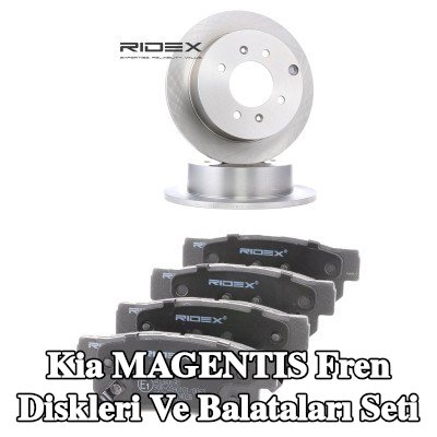 RIDEX Fren diskleri ve balataları seti Arka Aks, düz — 2002 Kia Magentis