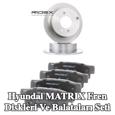RIDEX Fren diskleri ve balataları seti Arka Aks, düz — Hyundai Matrix