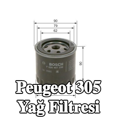 BOSCH Tek çek valflı yağ filtresi — Peugeot 305