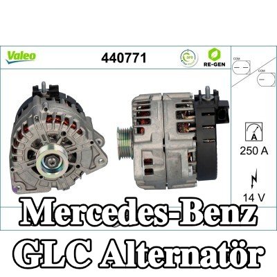 VALEO Alternatör YENİDEN ÜRETİLMİŞ PREMIUM, 250A — 2020 Mercedes-Benz Glc