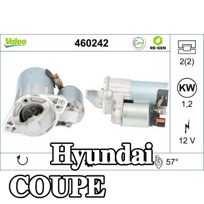 VALEO محرك التشغيل 1, 2kW — Hyundai Coupe