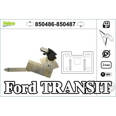 VALEO مُحرك نافذة أمامي أيسر, كهربائي, مع محرك كهربائي — 2000 Ford Transit