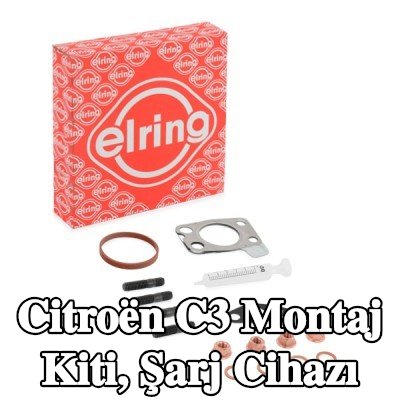 ELRING Montaj Kiti, conta/sızdırmazlık elemanları ile şarj cihazı, cıvata/vida ile — 2017 Citroën C3