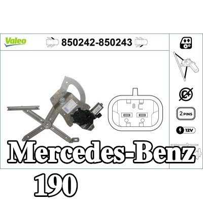 VALEO مُحرك نافذة أمامي أيسر, كهربائي, مع محرك كهربائي — Mercedes-Benz 190