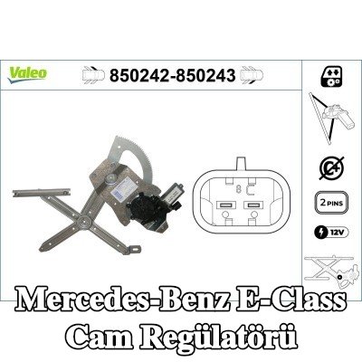 VALEO Sol ön cam regülatörü, Elektrikli, elektrik motorlu — 1995 Mercedes-Benz E-Class