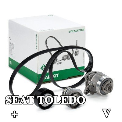 INA Water Pump + V-Ribbed Belt Kit Check alternator freewheel clutch & replace if necessary — 2012 SEAT Toledo