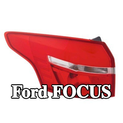 HELLA المصباح الخلفي الأيسر, مع حامل لمبة, بدون مصابيح — 2012 Ford Focus