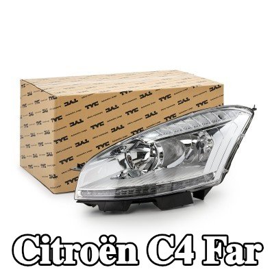 TYC Far Sol, H1, H6W, H7, Lens Rengi (yön göstergesi): beyaz, elektrik motorlu — 2012 Citroën C4