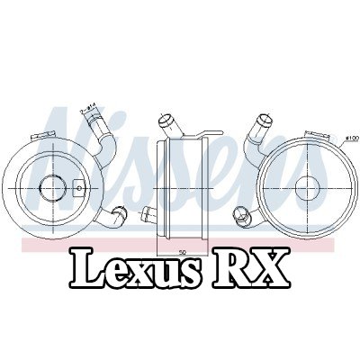 NISSENS مبرد زيت المحرك بدون مبيت فلتر الزيت, بدون مرشح — 2006 Lexus Rx