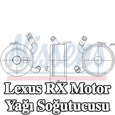 NISSENS Yağ filtresi muhafazası olmayan motor yağı soğutucusu, filtre olmadan — 2008 Lexus Rx