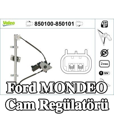 VALEO Sol ön cam regülatörü, Elektrikli, elektrik motorlu — 1997 Ford Mondeo