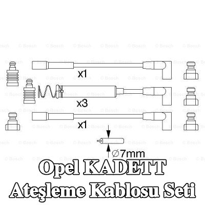 BOSCH Ateşleme kablosu seti — Opel Kadett