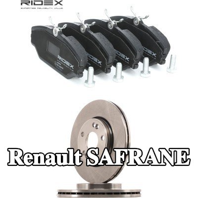 RIDEX مجموعة أقراص الفرامل والوسادات للمحور الأمامي, مُهوى خارجيًا — Renault Safrane