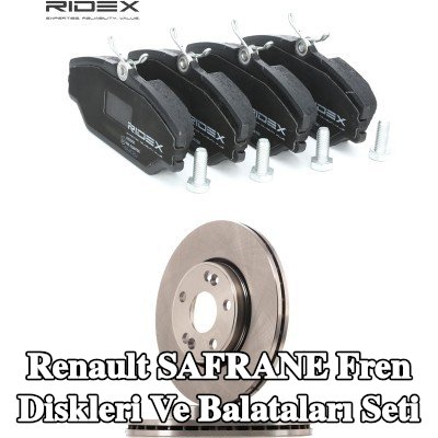 RIDEX Fren diskleri ve balataları seti Ön Aks, Dıştan Havalandırmalı — Renault Safrane