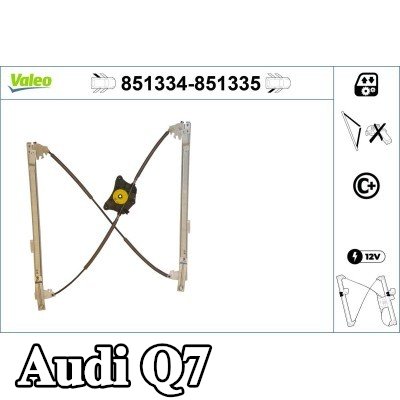 VALEO منظم نافذة خلفي أيسر, كهربائي, بدون محرك كهربائي — 2012 Audi Q7