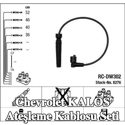 NGK Ateşleme kablo seti siyah — 2003 Chevrolet Kalos