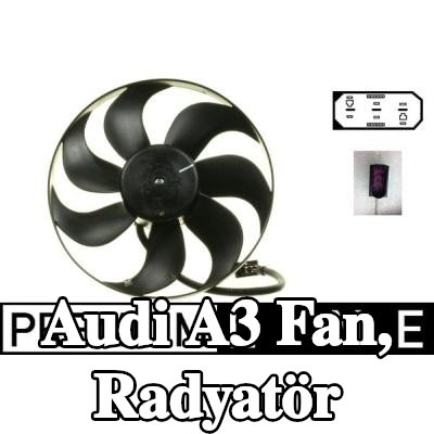 MAHLE Fan, radyatör 345mm, radyatör fanı kapağı olmadan — 2000 Audi A3
