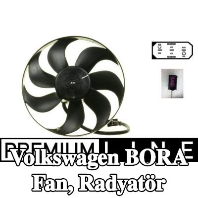 MAHLE Fan, radyatör 345mm, radyatör fanı kapağı olmadan — Volkswagen Bora