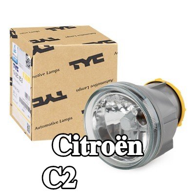 TYC مصباح ضباب يسار, يمين, H1, مع حامل لمبة — Citroën C2