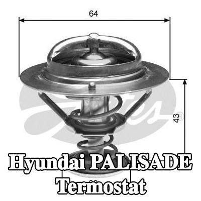 GATES Termostat 82°C, conta/sızdırmazlık elemanları ile — Hyundai Palisade