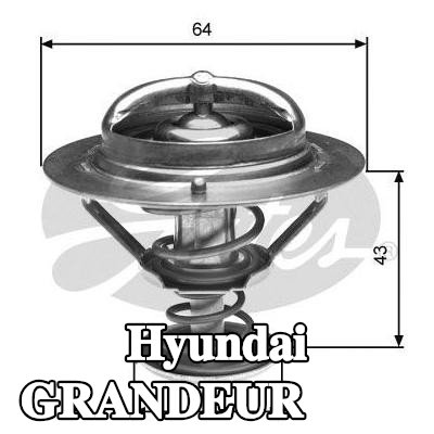 GATES ثرموستات 82°C, مع حشيات/مانعات تسرب — 1995 Hyundai Grandeur