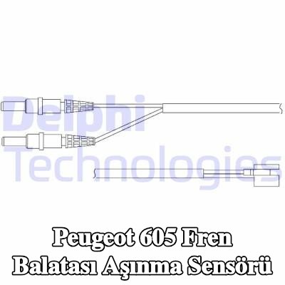 DELPHI Ön aks fren balatası aşınma sensörü — Peugeot 605