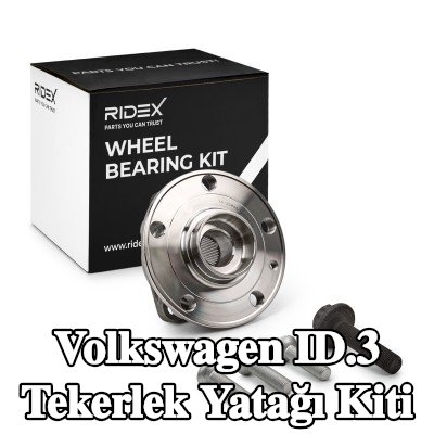 RIDEX Tekerlek yatağı kiti Ön aks her iki taraf, cıvata/vida ile, tekerlek göbeği ile — Volkswagen Id.3