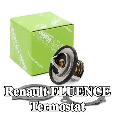 VALEO Termostat 82°C, conta/sızdırmazlık elemanları ile — Renault Fluence