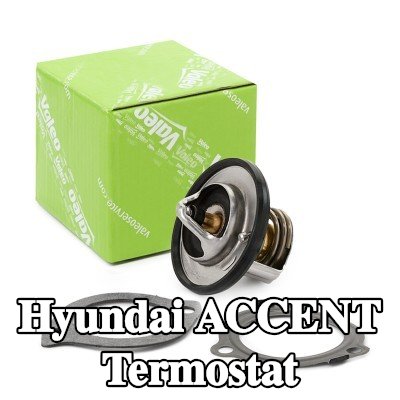VALEO Termostat 82°C, conta/sızdırmazlık elemanları ile — Hyundai Accent
